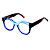 Óculos de Grau Gustavo Eyewear G56 3 nas cores acqua, preto e azul, com as hastes em animal print. - Imagem 3