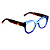 Óculos de Grau Gustavo Eyewear G56 3 nas cores acqua, preto e azul, com as hastes em animal print. - Imagem 2
