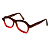 Óculos de Grau Gustavo Eyewear G105 5 nas cores marrom e vermelho com as hastes marrom. Unisex - Imagem 3