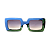 Óculos de Sol G01 3 nas cores azul e verde, com as hastes pretas e lentes cinza. - Imagem 1