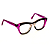 Óculos de Grau Gustavo Eyewear G69 9 nas cores preta, fumê e violeta, hastes violeta. - Imagem 2