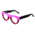 Óculos de Grau G120 3 nas cores violeta opaco e translúcido, com as hastes pretas. - Imagem 3