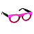 Óculos de Grau G120 3 nas cores violeta opaco e translúcido, com as hastes pretas. - Imagem 2