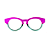 Óculos de Grau Gustavo Eyewear G47 4 nas cores violeta e acqua, com as hastes violeta. - Imagem 1