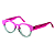 Óculos de Grau Gustavo Eyewear G47 4 nas cores violeta e acqua, com as hastes violeta. - Imagem 3