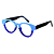Óculos de Grau Gustavo Eyewear G47 5 na cor azul opaco e translúcido, com as hastes pretas. Modelo Unisex - Imagem 3