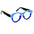 Óculos de Grau Gustavo Eyewear G47 5 na cor azul opaco e translúcido, com as hastes pretas. Modelo Unisex - Imagem 2