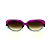 Óculos de Sol Gustavo Eyewear G122 2 nas cores violeta e acqua, com as hastes em Animal Print e lentes marrom. - Imagem 1
