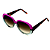 Óculos de Sol Gustavo Eyewear G122 2 nas cores violeta e acqua, com as hastes em Animal Print e lentes marrom. - Imagem 3