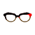 Óculos de Grau Gustavo Eyewear G37 6 nas cores marrom, cinza e vermelho, com as hastes marrom. Origem. - Imagem 1