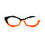 Óculos de Grau Gustavo Eyewear G53 10 nas cores preta, laranja e branco, com as hastes brancas. Origem - Imagem 1