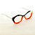 Óculos de Grau Gustavo Eyewear G53 10 nas cores preta, laranja e branco, com as hastes brancas. Origem - Imagem 2
