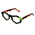 Óculos de Grau Gustavo Eyewear G153 7 nas cores verde escuro, verde e jade, com as hastes Animal Print. Origem - Imagem 3