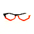 Óculos de Grau Gustavo Eyewear G153 8 nas cores preto, branco e laranja, com as hastes brancas. Origem - Imagem 1