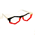Óculos de Grau Gustavo Eyewear G153 8 nas cores preto, branco e laranja, com as hastes brancas. Origem - Imagem 2