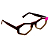 Óculos de Grau Gustavo Eyewear G153 13 nas cores marrom, cinza e rosa, com as hastes marrom. Origem - Imagem 2