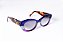 Óculos de Sol G103 2 nas cores azul, acqua e violeta, com as hastes animal print e lentes cinza. - Imagem 2