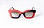 Óculos de Sol Gustavo Eyewear G31 3 nas cores vermelha e preta, com as hastes animal print e lentes cinza. - Imagem 1