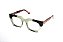 Óculos de Grau G160 1 em tons de verde na chapa branca e translúcido, com as hastes Animal Print. - Imagem 2
