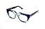 Óculos de Grau G160 2 em tons de azul, com as hastes pretas. - Imagem 2