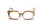 Óculos de Grau G154 3 nas cores doce de leite e âmbar, com as hastes Animal Print. - Imagem 1