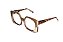 Óculos de Grau G154 3 nas cores doce de leite e âmbar, com as hastes Animal Print. - Imagem 2
