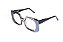Óculos de Grau G154 5 na cor fumê e película prateada, com as hastes pretas. - Imagem 2