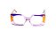 Óculos de Grau G154 7 na cor lilás e peliculás dourada e azul, com as hastes Animal Print. - Imagem 1