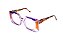 Óculos de Grau G154 7 na cor lilás e peliculás dourada e azul, com as hastes Animal Print. - Imagem 2