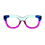 Óculos de Grau Gustavo Eyewear G57 7 nas cores azul, acqua e violeta, com as hastes azuis. - Imagem 1