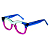 Óculos de Grau Gustavo Eyewear G57 7 nas cores azul, acqua e violeta, com as hastes azuis. - Imagem 3