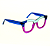 Óculos de Grau Gustavo Eyewear G57 7 nas cores azul, acqua e violeta, com as hastes azuis. - Imagem 2