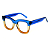 Óculos de Grau Gustavo Eyewear G57 5 nas cores azul, âmbar e caramelo, com as hastes azuis. - Imagem 3