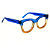 Óculos de Grau Gustavo Eyewear G57 5 nas cores azul, âmbar e caramelo, com as hastes azuis. - Imagem 2