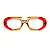 Óculos de Grau G116 1 nas cores vermelho e âmbar, hastes vermelhas. - Imagem 1