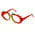 Óculos de Grau G116 1 nas cores vermelho e âmbar, hastes vermelhas. - Imagem 3