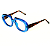 Óculos de Grau G116 3 na cor azul e hastes Animal Print. - Imagem 3