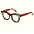 Óculos de Grau Gustavo Eyewear G69 10 nas cores vermelho e fumê, com as hastes vermelhas. - Imagem 3