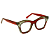 Óculos de Grau Gustavo Eyewear G69 10 nas cores vermelho e fumê, com as hastes vermelhas. - Imagem 2