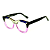 Óculos de Grau Gustavo Eyewear G69 11 nas cores lilás, acqua, azul e preto, com as hastes pretas. - Imagem 3