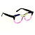 Óculos de Grau Gustavo Eyewear G69 11 nas cores lilás, acqua, azul e preto, com as hastes pretas. - Imagem 2