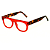 Óculos de Grau Gustavo Eyewear G14 2 na cor vermelha e as hastes em animal print. - Imagem 3
