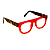 Óculos de Grau Gustavo Eyewear G14 2 na cor vermelha e as hastes em animal print. - Imagem 2