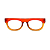 Óculos de Grau Gustavo Eyewear G14 8 nas cores vermelho e âmbar, com as hastes vermelhas. - Imagem 1