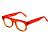 Óculos de Grau Gustavo Eyewear G14 8 nas cores vermelho e âmbar, com as hastes vermelhas. - Imagem 3