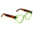 Óculos de Grau Gustavo Eyewear G93 1 na cor verde e hastes Animal Print. - Imagem 2