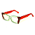 Óculos de Grau G81 6 nas cores acqua e vermelho, com as hastes vermelhas. - Imagem 3