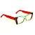 Óculos de Grau G81 6 nas cores acqua e vermelho, com as hastes vermelhas. - Imagem 2