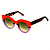 Óculos de Sol G13 7 nas cores vermelho, lilás e preto, com as hastes animal print e lentes marrom. - Imagem 3