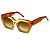 Óculos de Sol Gustavo Eyewear G137 2 nas cores âmbar e dourado, hastes caramelo e lentes marrom degrade. - Imagem 3